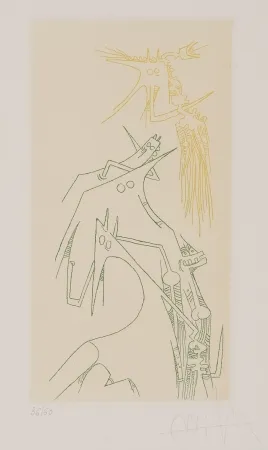 Gravura Lam - Composición Surrealista