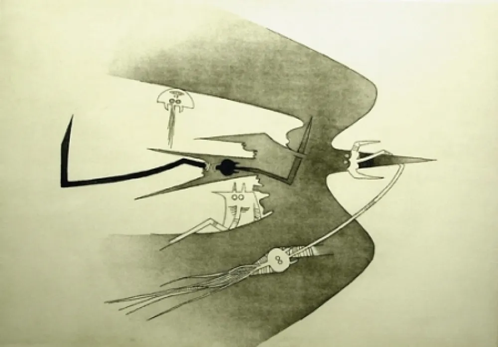 Água-Forte E Água-Tinta Lam - Des hommes- oiseaux, des nageurs-courbes