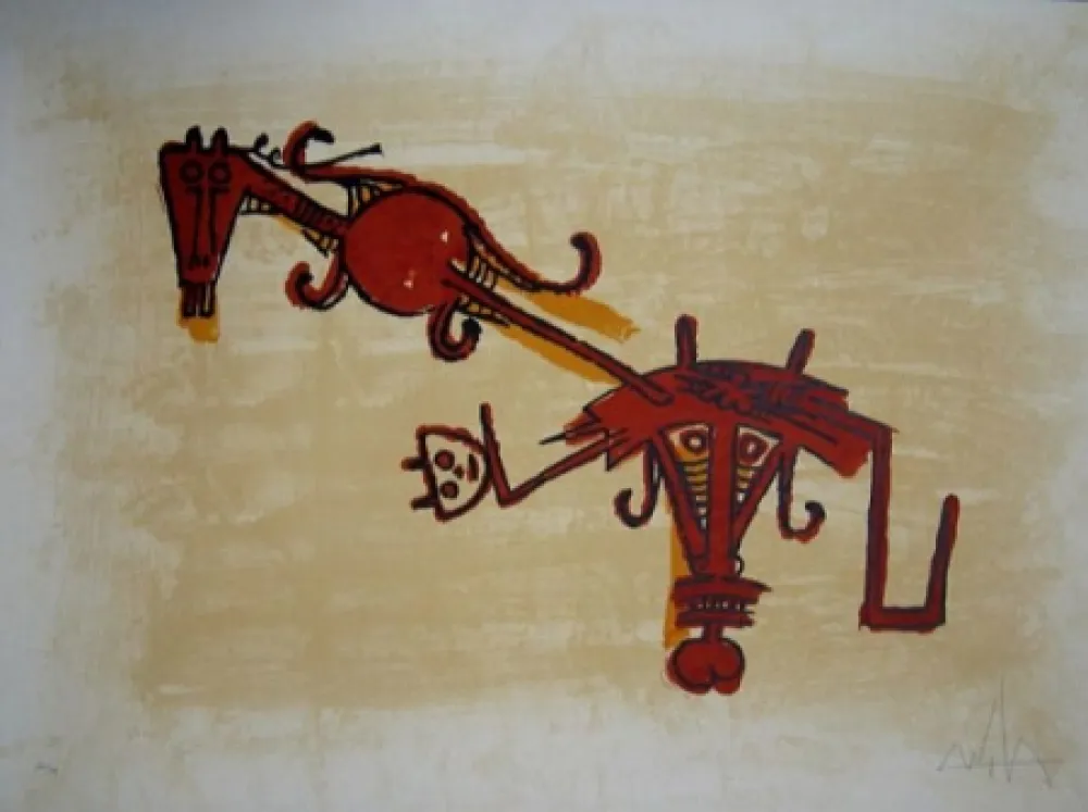 Litografia Lam - EL ÚLTIMO VIAJE DEL BUQUE FANTASMA