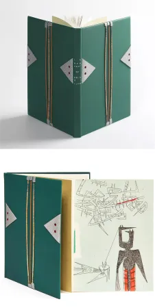 Livro Ilustrado Lam - René Char. LE REMPART DE BRINDILLES. 1 des 15 aquarellés par Wilfredo Lam (L. Broder 1953).