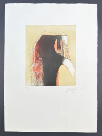 Gravura Lam - Wifredo Lam (1902-1982) - Coloured etching and aquatint - 1966