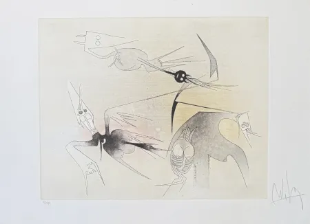 Água-Tinta Lam - Wifredo Lam (1902–1982) - Untitled from ''Visible Invisible'' folder - Aquatint etching on Goya paper - 1972
