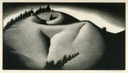 Xilogravura Landacre - Hill