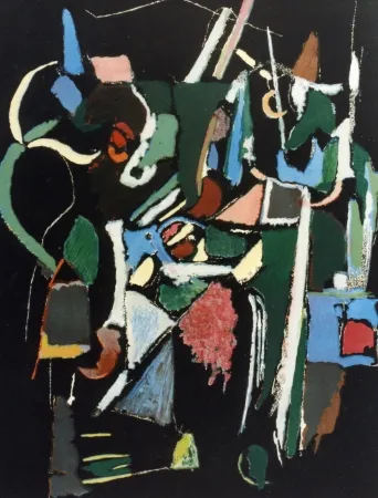 Litografia Lanskoy - Composition noir 1