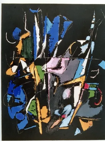 Litografia Lanskoy - Composition noir  2