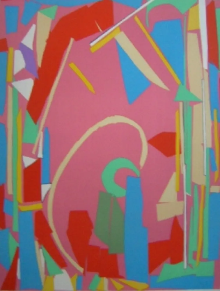 Litografia Lanskoy - Composition rose  H II