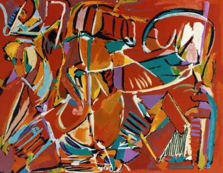 Litografia Lanskoy - Composition rouge 5