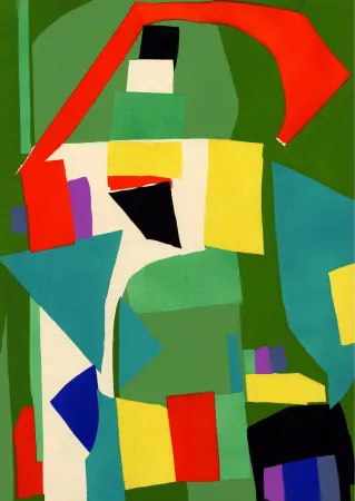 Estêncil Lanskoy - CORTÈGE. Pochoir original n° 18 (1959)