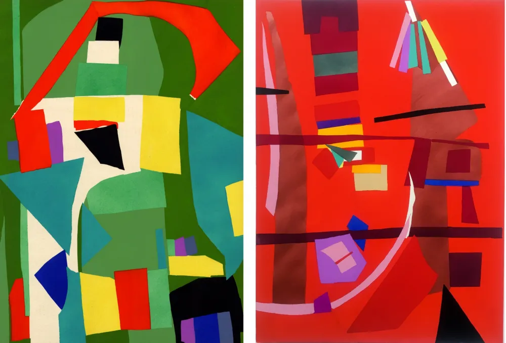 Estêncil Lanskoy - CORTÈGE. Pochoirs originaux n° 18 et 19 (1959)