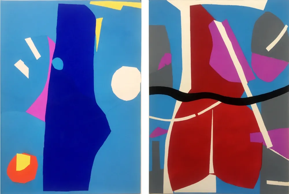 Estêncil Lanskoy - CORTÈGE. Pochoirs originaux n° 20 et 21 (1959)