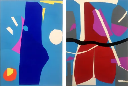 Estêncil Lanskoy - CORTÈGE. Pochoirs originaux n° 20 et 21 (1959)