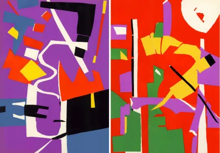 Estêncil Lanskoy - CORTÈGE. Pochoirs originaux n° 3 et n° 4 (1959)