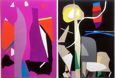 Estêncil Lanskoy - CORTÈGE. Pochoirs originaux n° 5 et n° 6 (1959)