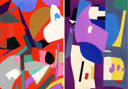 Estêncil Lanskoy - CORTÈGE. Pochoirs originaux n° 9 et n° 10 (1959)