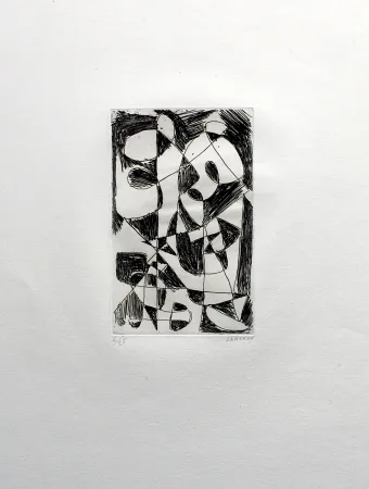 Gravura Lanskoy - DÉDALE. Gravure pour l'affiche de Pierre Lecuire (1960)