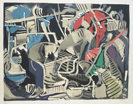Litografia Lanskoy - Lithographie Composition abstraite, 1976