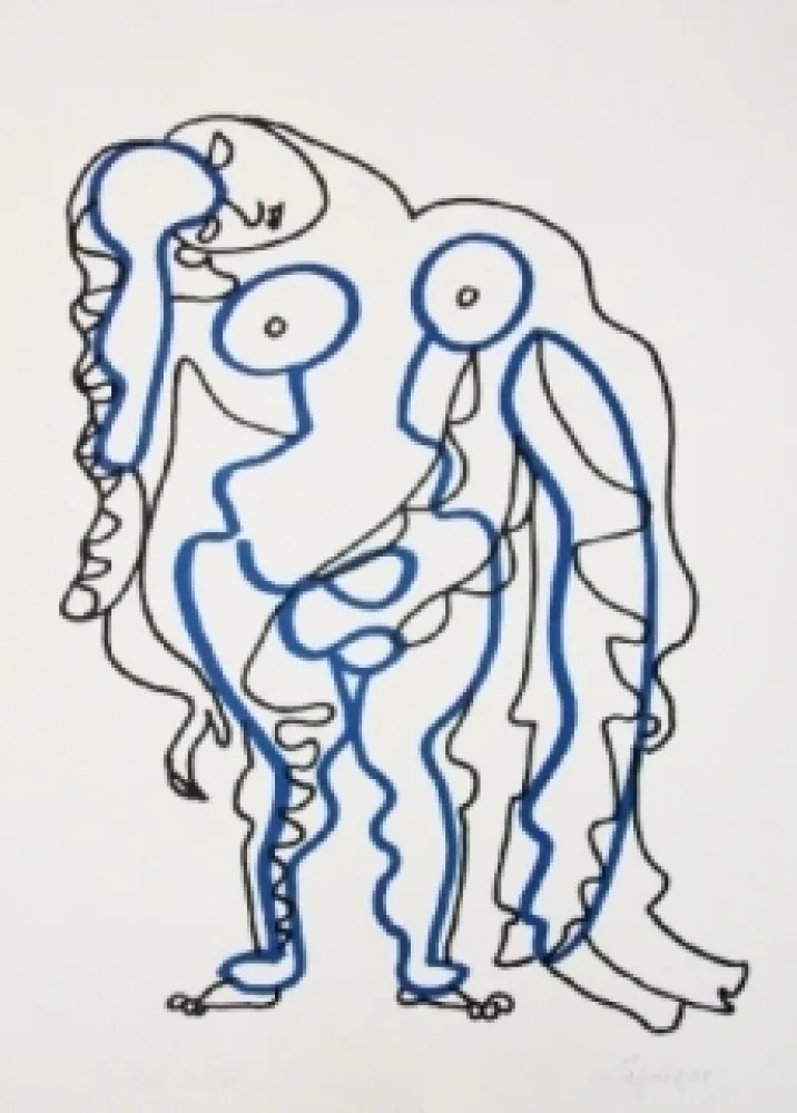 Linogravura Lapicque - La chaire est triste