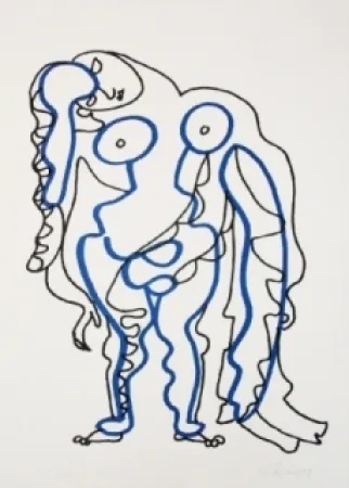 Linogravura Lapicque - La chaire est triste