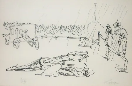 Litografia Lapicque - L'accident