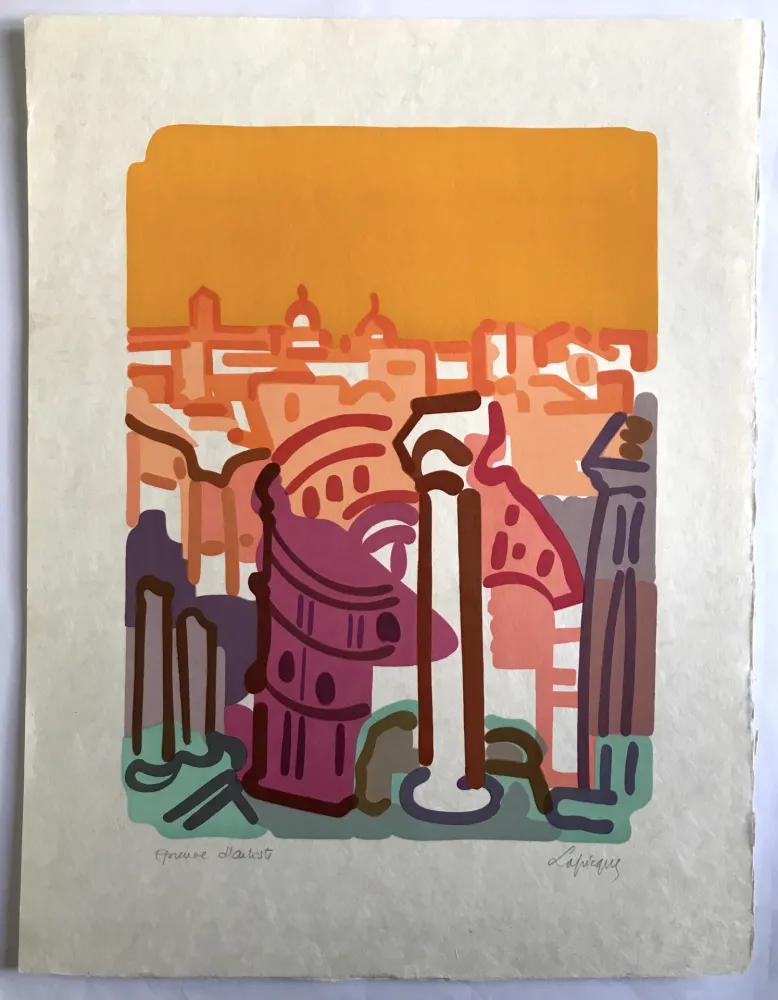 Litografia Lapicque - Le Colisée