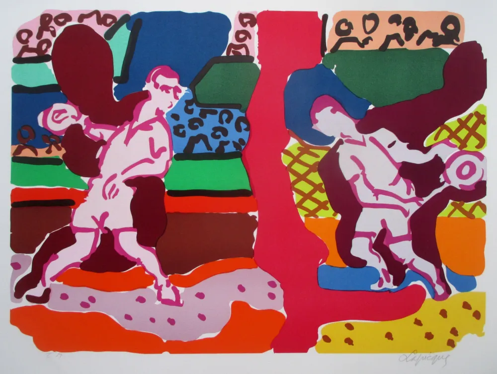 Litografia Lapicque - Tennis - Double