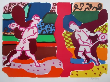 Litografia Lapicque - Tennis - Double