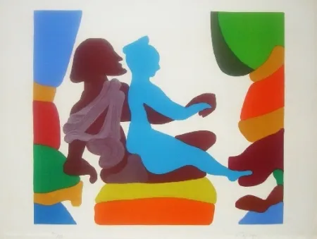 Litografia Lapicque - Tombeau étrusque