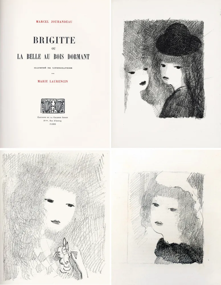 Livro Ilustrado Laurencin - BRIGITTE OU LA BELLE AU BOIS DORMANT (M. Jouhandeau. 1925)