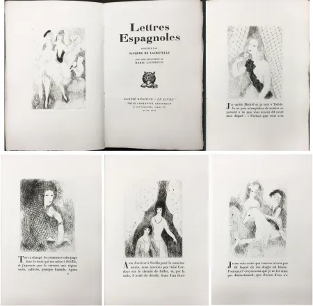 Livro Ilustrado Laurencin - J. de Lacretelle : LETTRES ESPAGNOLES. Avec 11 eaux-fortes de Marie Laurencin (1926)