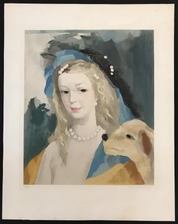Água-Forte E Água-Tinta Laurencin - Jeune Fille Avec Chien