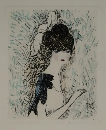 Água-Forte E Água-Tinta Laurencin - Le chapeau sur les yeux