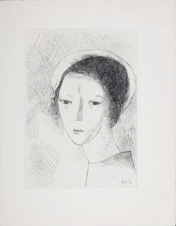 Gravura Laurencin - Tête de jeune fille, 1947
