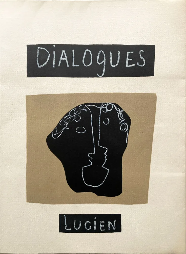 Xilogravura Laurens - Lucien : DIALOGUES. Couverture. Bois original en couleurs ((Tériade 1951)