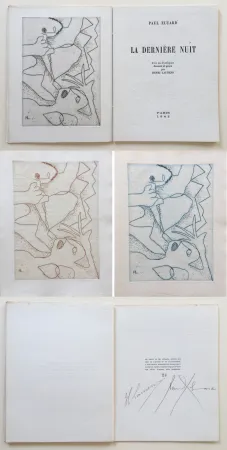 Livro Ilustrado Laurens - Paul Éluard : La Dernière Nuit. Avec un frontispice gravé par Henri Laurens (1942).