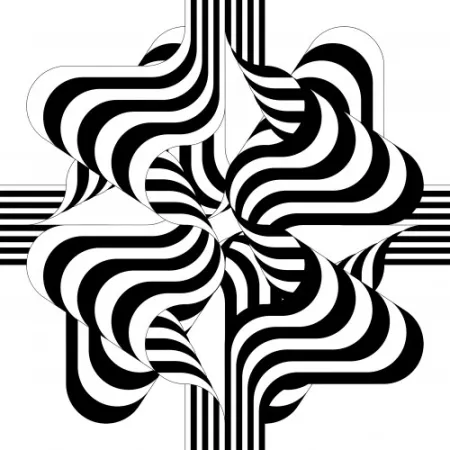 Litografia Le Parc - Larga marcha, 4 bifurcaciones, 1