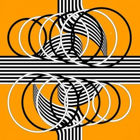 Litografia Le Parc - Larga marcha, 4 bifurcaciones 1