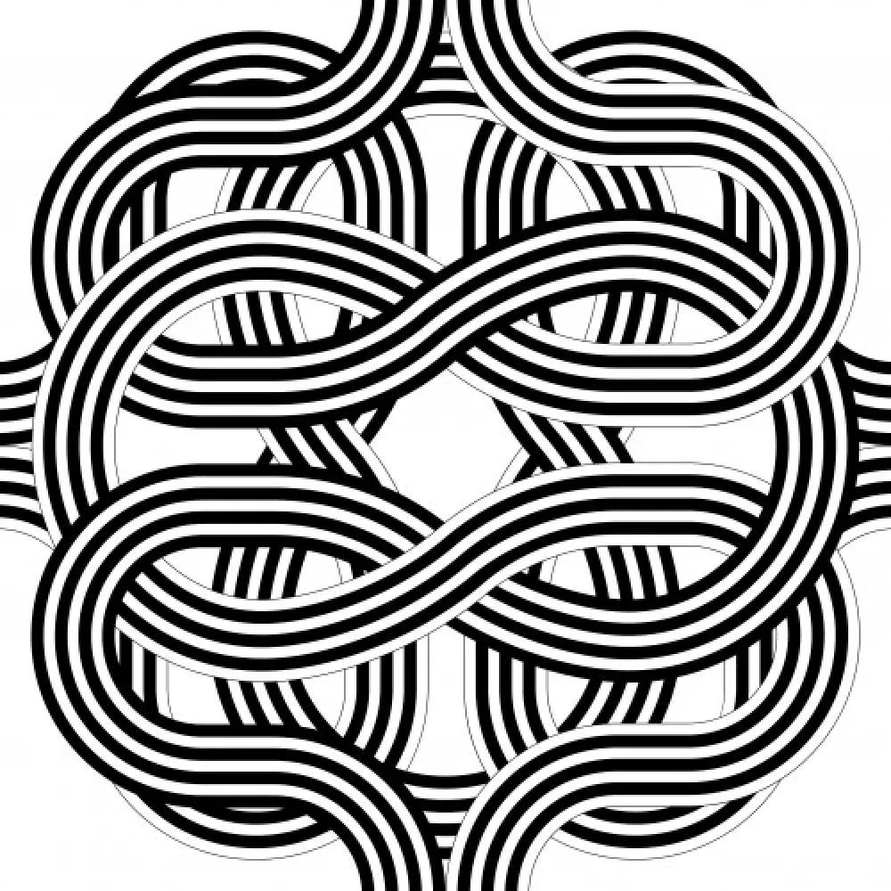 Litografia Le Parc - Larga marcha, 4 bifurcaciones, 10