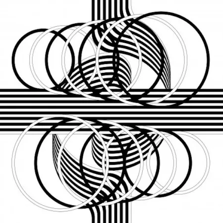 Litografia Le Parc - Larga marcha, 4 bifurcaciones 