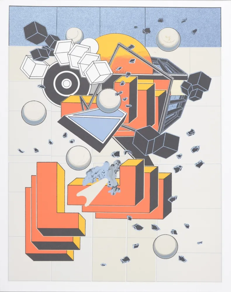 Litografia Le Yaouanc - Construction (Hommage aux bâtisseurs)