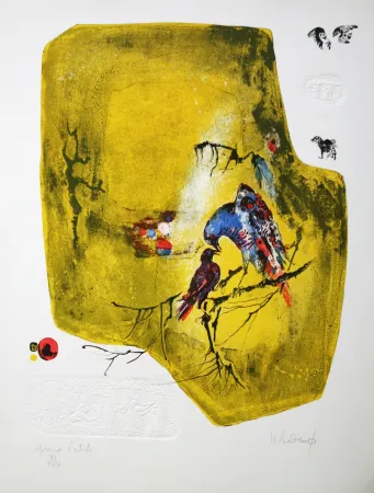 Litografia Lebadang - Birds on a Branch