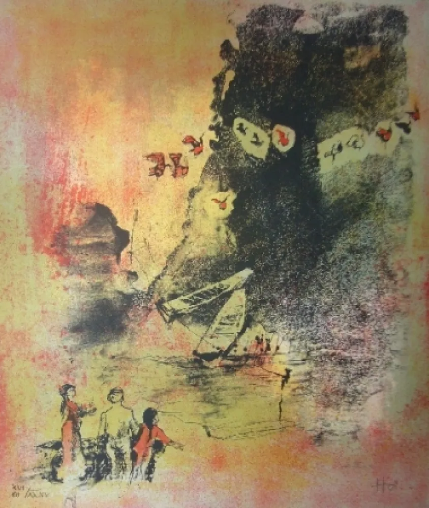 Litografia Lebadang - Entrée de village