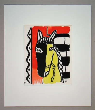 Estêncil Léger (After) - Cheval sur fond rouge, 1948