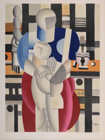 Litografia Leger - Femme et enfant, 1955