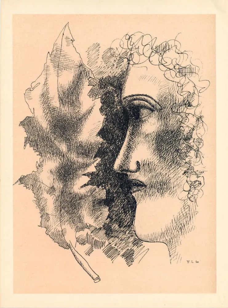 Litografia Leger - Head and Leaf