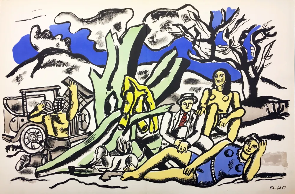 Litografia Leger - LA PARTIE DE CAMPAGNE (1951-1953)