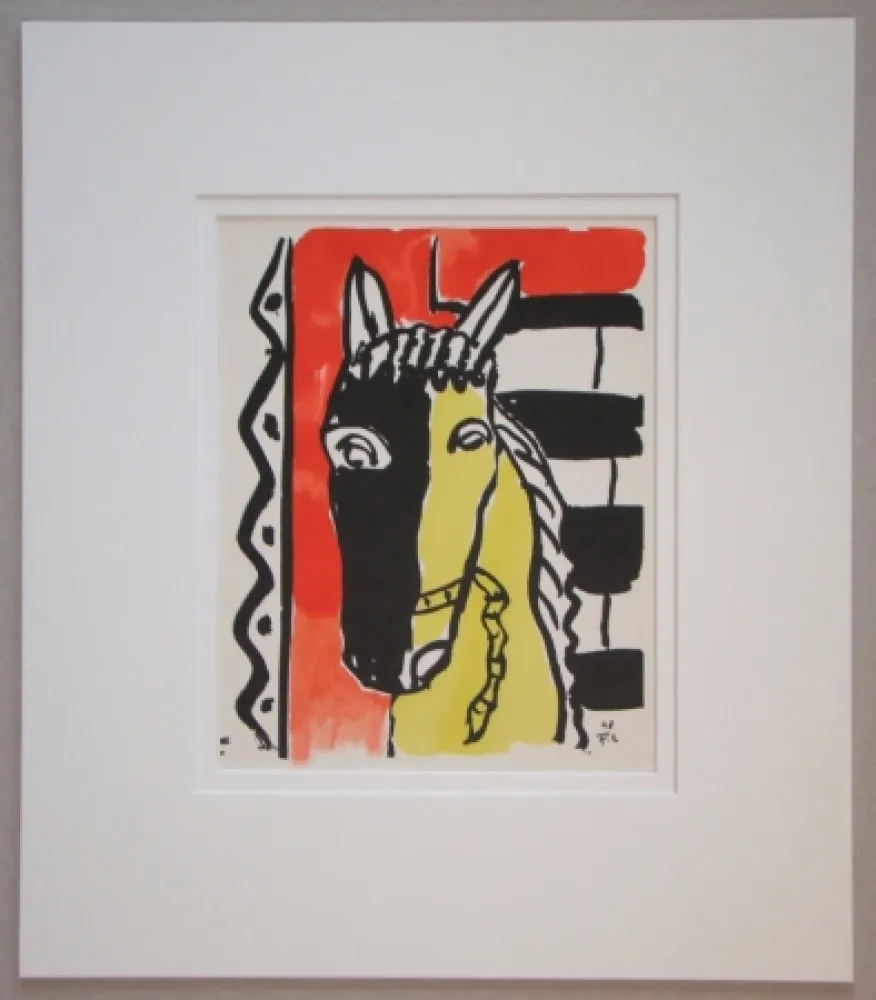 Estêncil Leger - Le cheval sur fond rouge - 1948