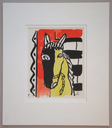 Estêncil Leger - Le cheval sur fond rouge - 1948