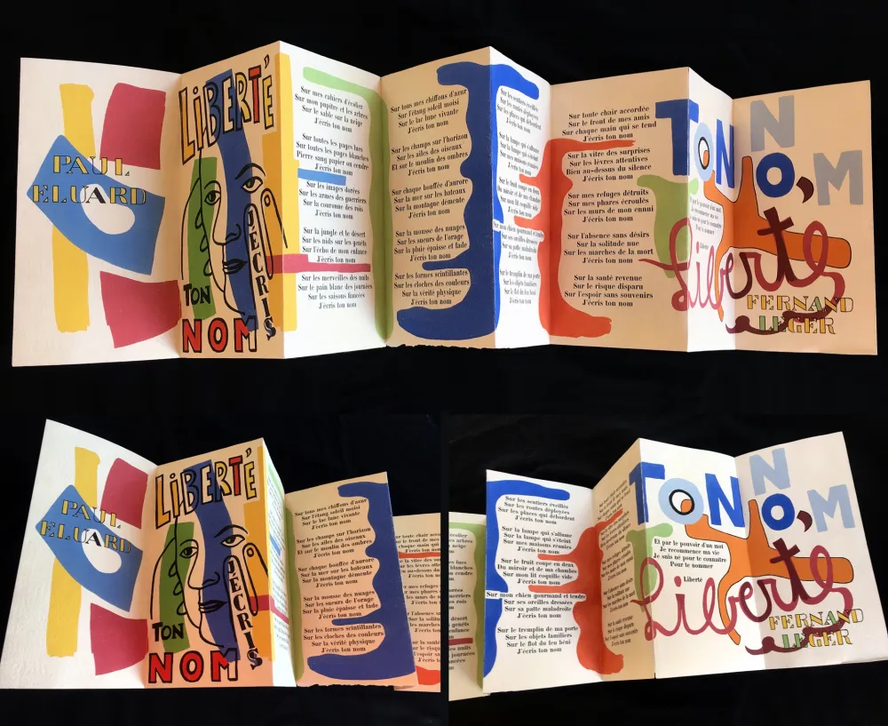 Estêncil Leger - Paul Éluard : Liberté J'écris Ton Nom (1953. 1ère édition)