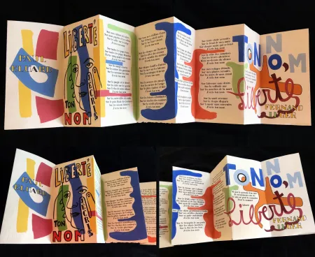 Estêncil Leger - Paul Éluard : Liberté J'écris Ton Nom (1953. 1ère édition)