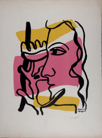 Litografia Leger - Profil à la fleur, c. 1948